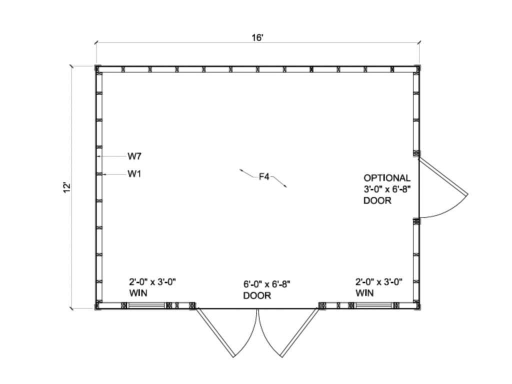 detailed 12x16 shed plans layout and framing diagram