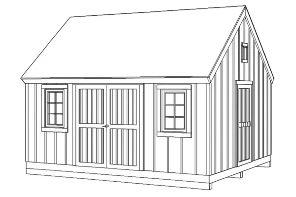12x16 Garden Shed Plans (PDF) – DIY Storage Shed Blueprints with Materials List - Image 2