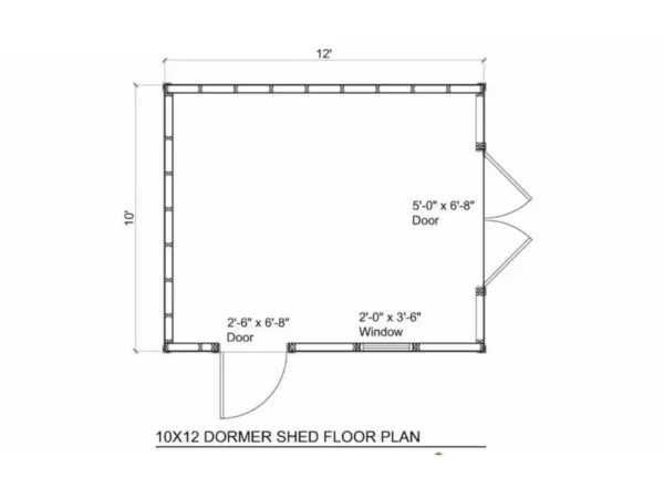 10x12 Garden Shed Plans with Loft (PDF) – DIY Workshop & Storage Shed with Double Doors, Windows and 2 Door Options - Image 4
