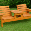 Double Chair Bench with Table Plans