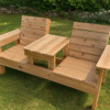 Double Chair Bench with Table Plans