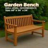 60" x 24" Garden Bench Plans PDF