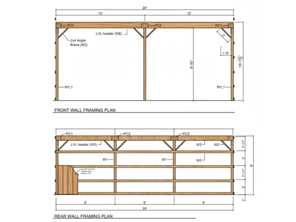 16x24 Horse Shelter Plans 7 1