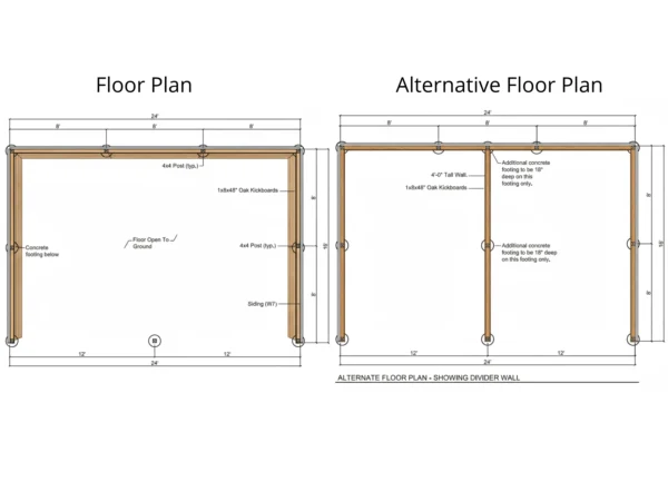 16x24 Horse Shelter Plans 6 2 1