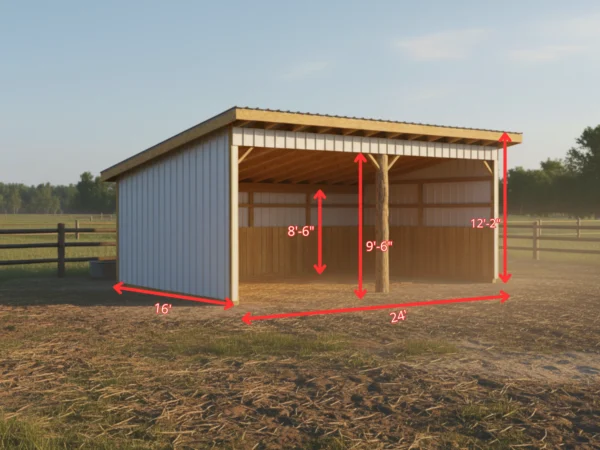 16x24 Horse Shelter Plans 2 3 1