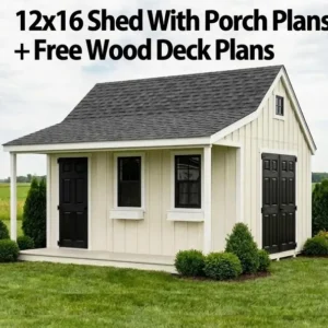 12x16 Shed plans with porch
