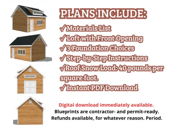 4x16 Shed Plans with Loft