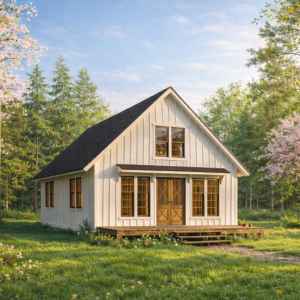 22×32 Small Cabin Plans with Loft | DIY Cabin Build Plans | Small Cabin with Porch