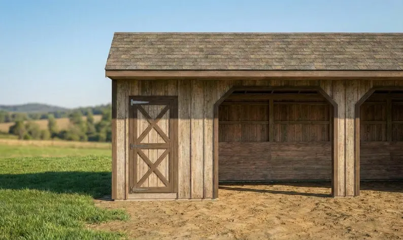 12x30 Run In Shed Plans with Tack Room | Post and Beam Horse Barn Blueprint 5 12x30 Run In Shed Plans with Tack Room | Post and Beam Horse Barn Blueprint - Image 5