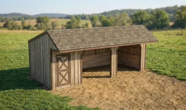 12x30 Run In Shed Plans with Tack Room