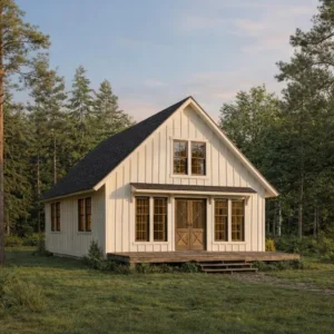 Home 2 22x32 Small Cabin Plans with Loft