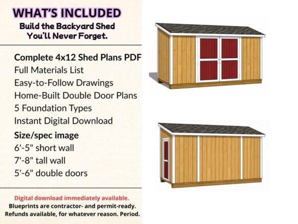4x12 Lean To Shed Plans - DIY Storage Shed Plans with material list 7 4x12 Lean To Shed Plans - DIY Storage Shed Plans with material list