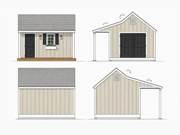10x12 Cape Cod Shed Plans with Porch
