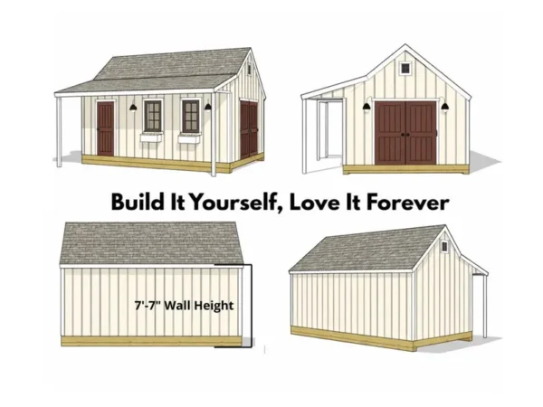 12x20 Garden Shed Plans With Porch (PDF) with Materials List