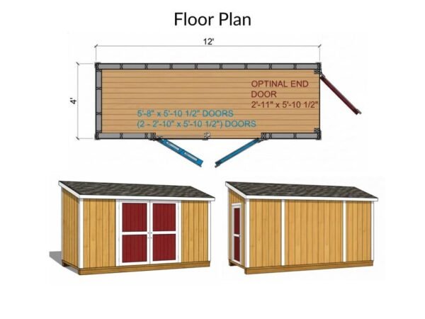 4x12 Lean To Shed Plans - DIY Storage Shed Plans with material list 2 4x12 Lean To Shed Plans - DIY Storage Shed Plans with material list