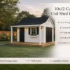 10x12 Cape Cod Shed Plans with Porch