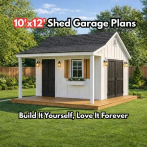10x12 Cape Cod Shed Plans with Porch