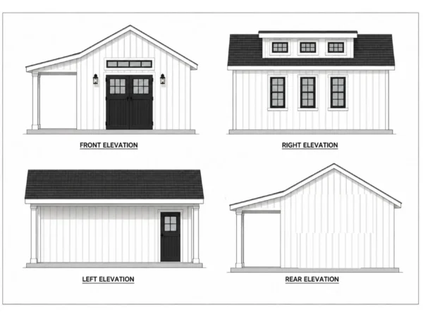 16x18 Dormer Shed Plans with Porch And Loft