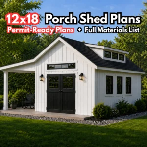 16x18 Dormer Shed Plans with Porch And Loft