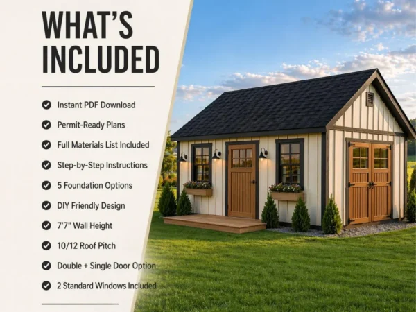 10x16 Colonial Shed Plans