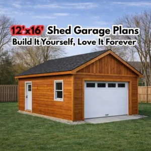 12x16 Shed with Garage Door Plans PDF