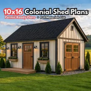 10x16 Colonial Shed Plans