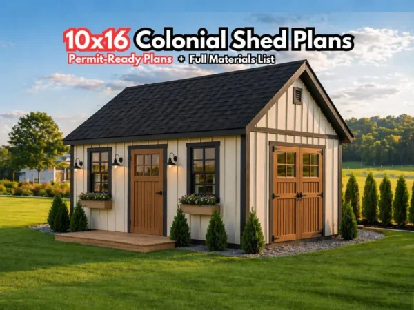 10x16 Colonial Shed Plans