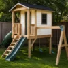 DIY Kids Playhouse Plans with Slide & Swing