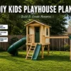 DIY Kids Playhouse Plans with Slide & Swing