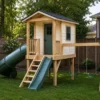 DIY Kids Playhouse Plans with Slide & Swing