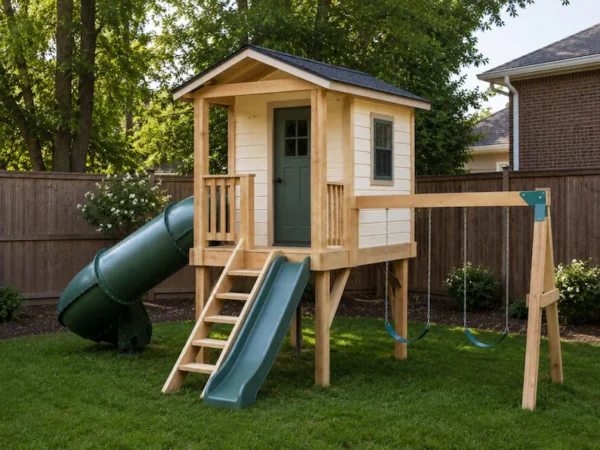 DIY Kids Playhouse Plans with Slide & Swing 8 DIY Kids Playhouse Plans with Slide & Swing