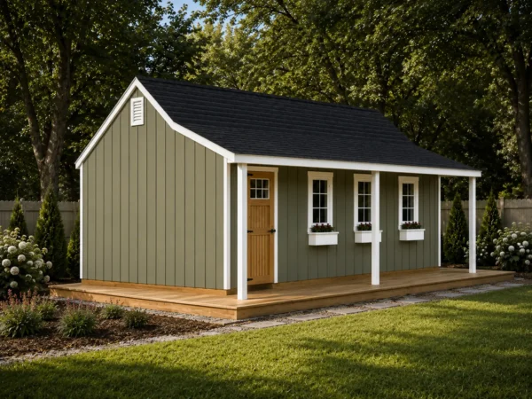 14x24 Cape Cod Shed Plans with Porch