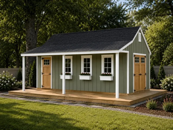 14x24 Cape Cod Shed Plans with Porch