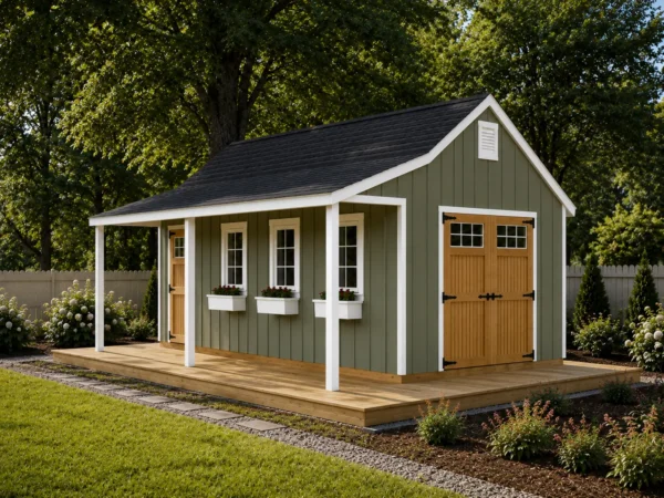 14x24 Cape Cod Shed Plans with Porch