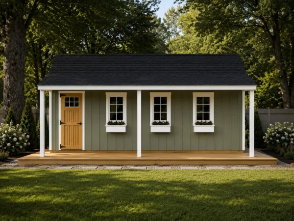 14x24 Cape Cod Shed Plans with Porch