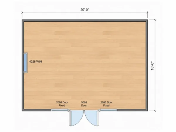 16x20 Modern Office Shed Plans
