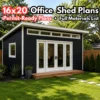 16x20 Modern Office Shed Plans