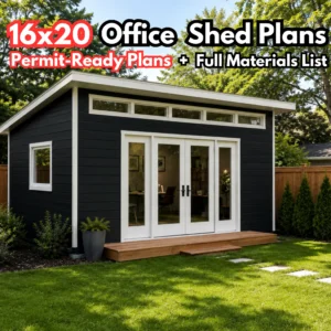 16x20 Modern Office Shed Plans