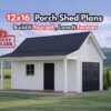 12x16 Cape Cod Shed Plans with Porch