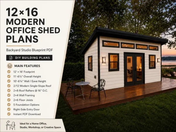12x16 Office shed plans