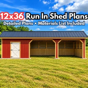 12x36 Horse Run-In Shed Plans