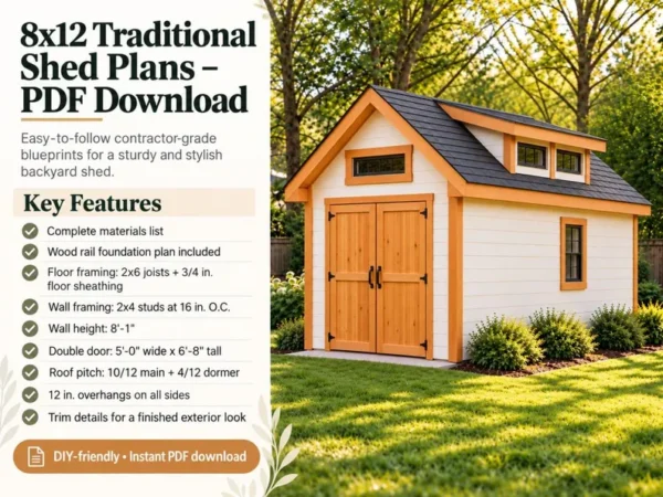 8x12 Garden Shed Plans with loft